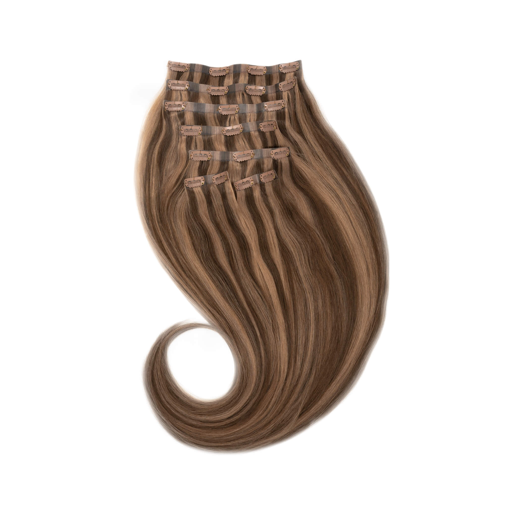 Clip-in extensions seamlessly highlighted #04/4B
